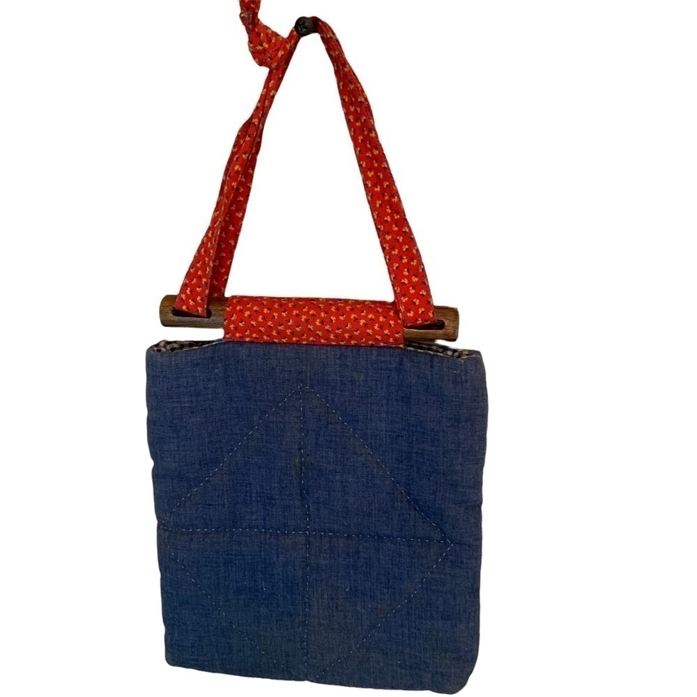 Vintage Handmade Patchwork Purse - image 3